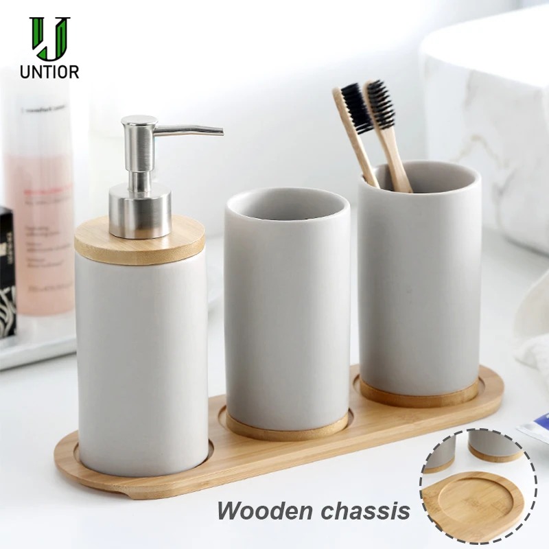 Zara Home Bathroom Set - Ceramic Bathroom Accessories Set Fashion Soap