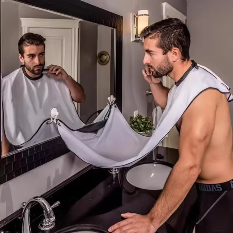 Shaving Mirror Suction - Black and White Male Shaving Aprons