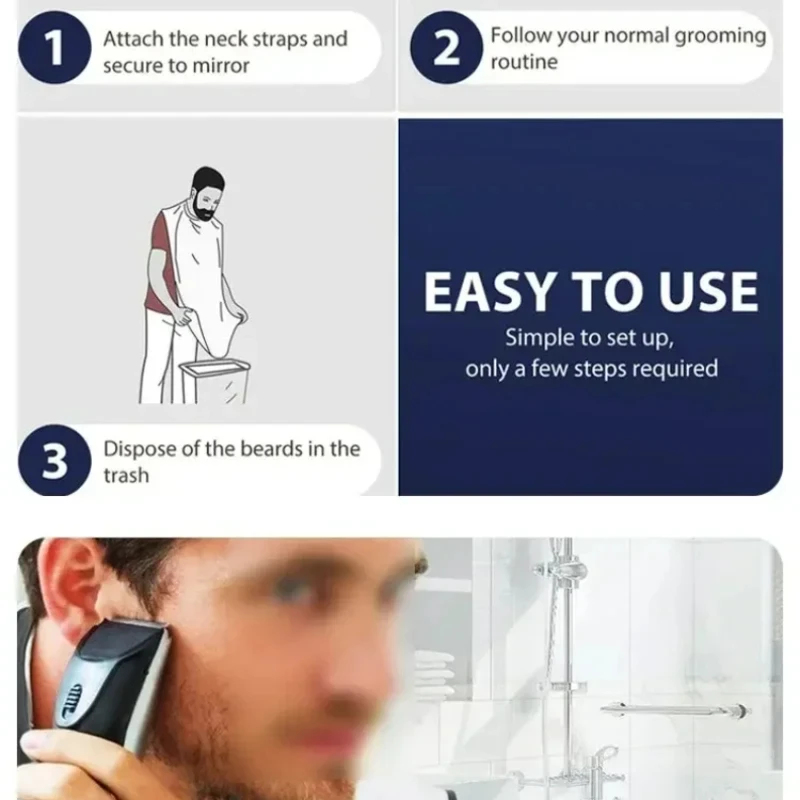 1-4PCS Male Shaving Aprons Cre - Shaving Mirror Suction recensie en prijs
