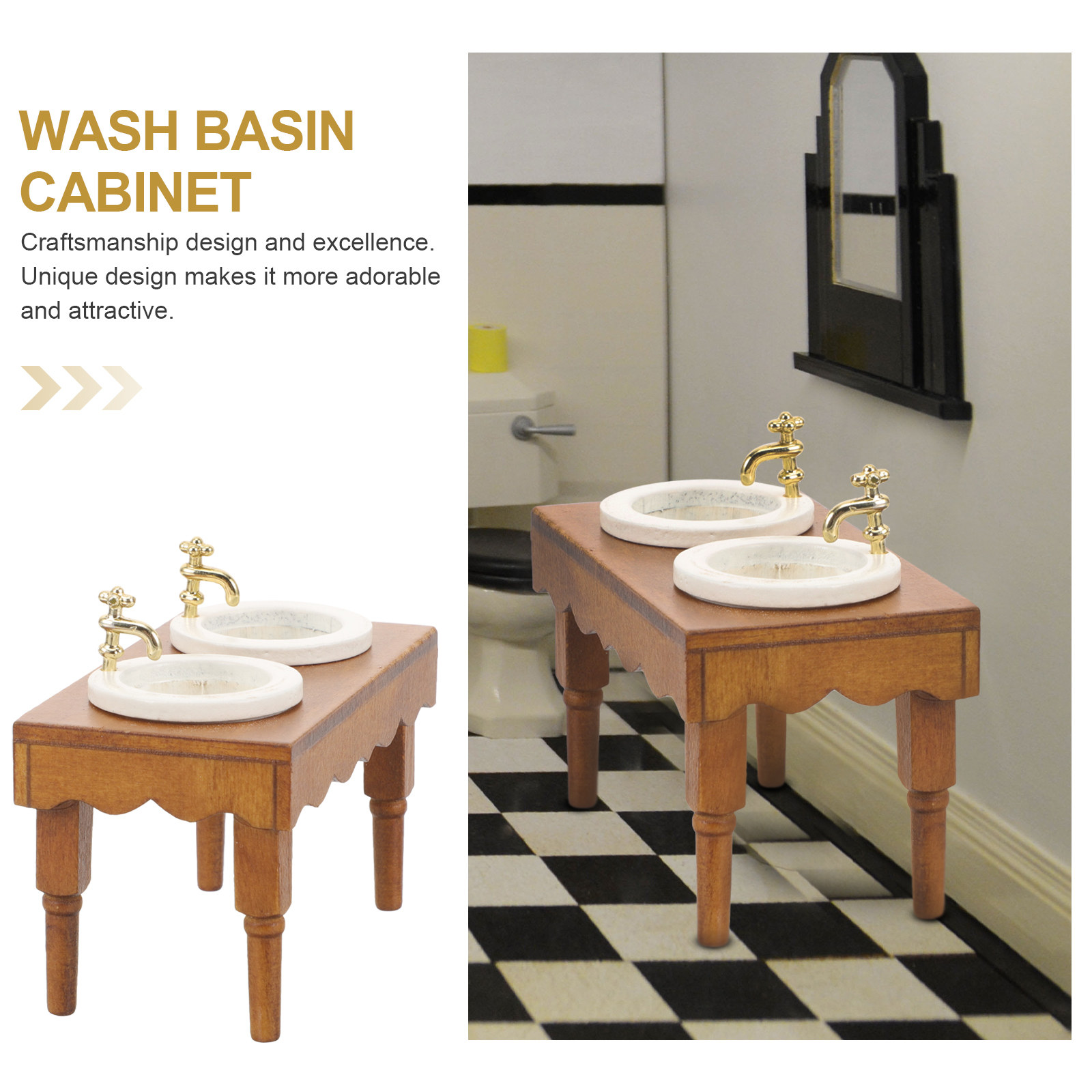 Miniature Wooden Washbasin Cab - Home Bathroom Layout recensie en prijs