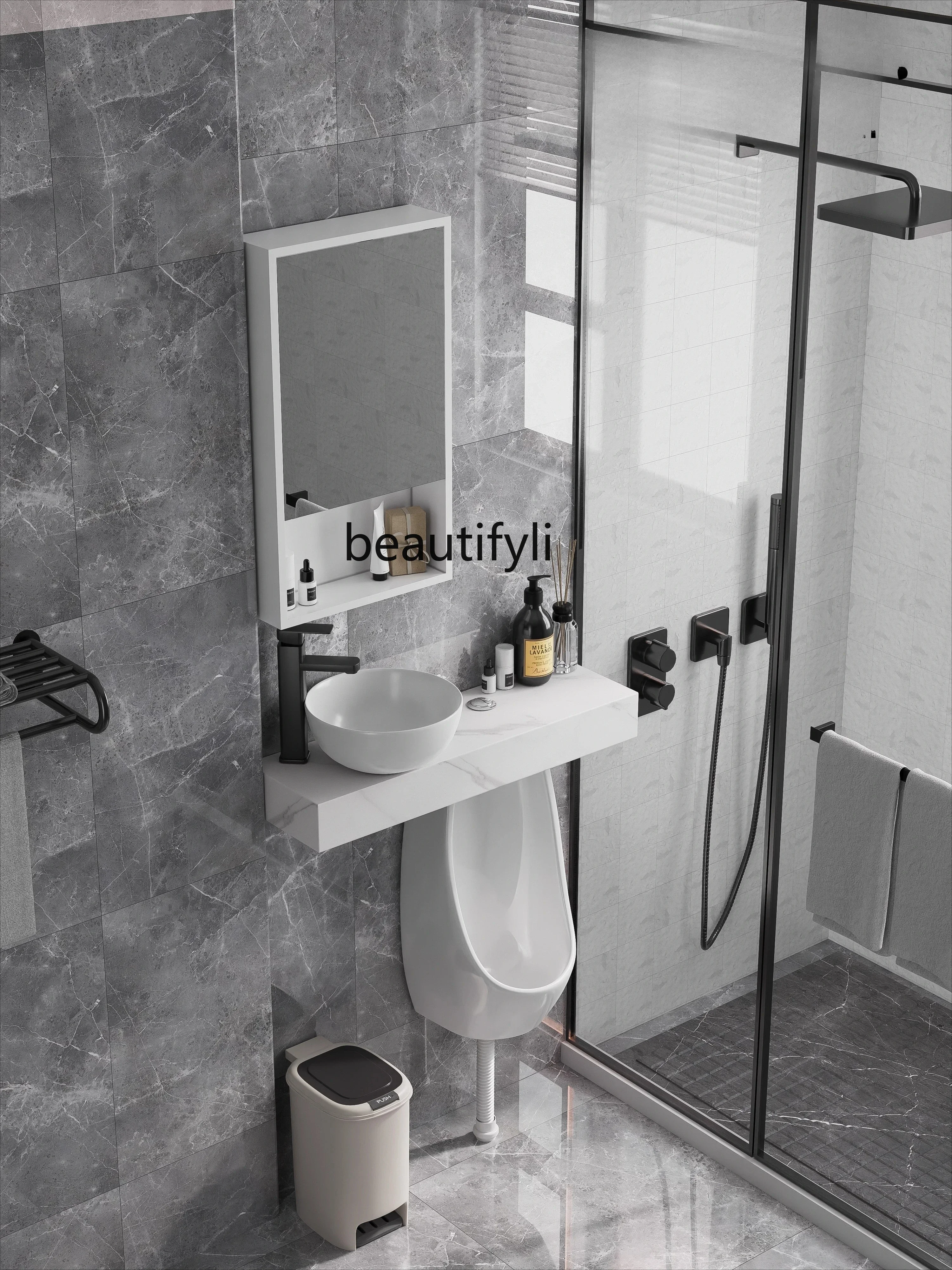 Urinal rock slab countertop in - Home Bathroom With Urinal recensie en prijs