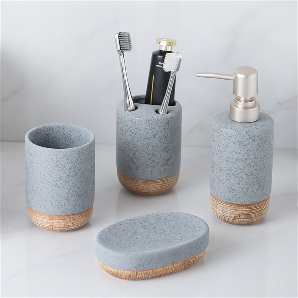 4PCS Brown Base Ceramic Bathro - Zara Home Bathroom Set recensie en prijs