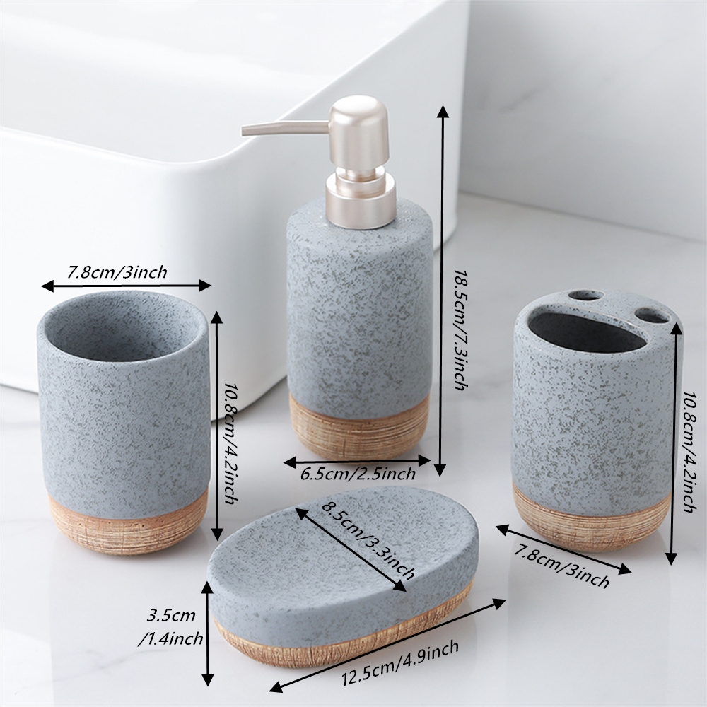 4PCS Brown Base Ceramic Bathro - Zara Home Bathroom Set recensie en prijs