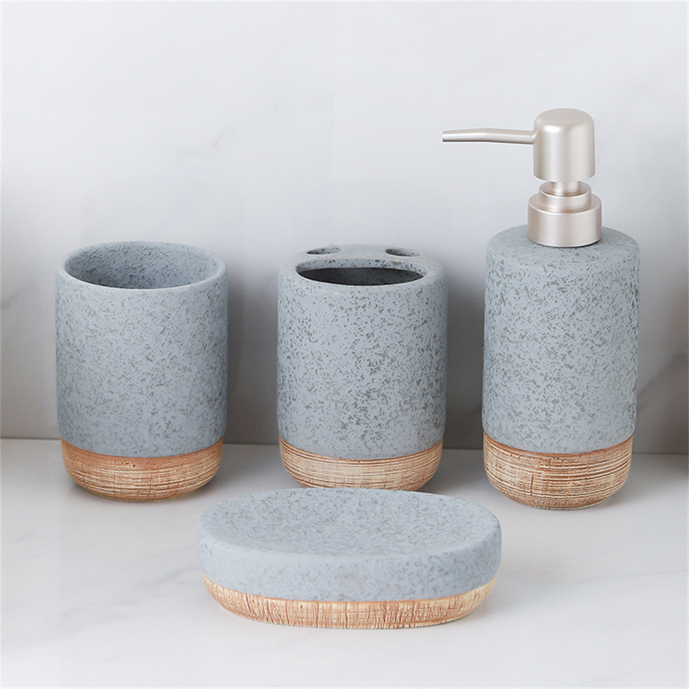 4PCS Brown Base Ceramic Bathro - Zara Home Bathroom Set recensie en prijs