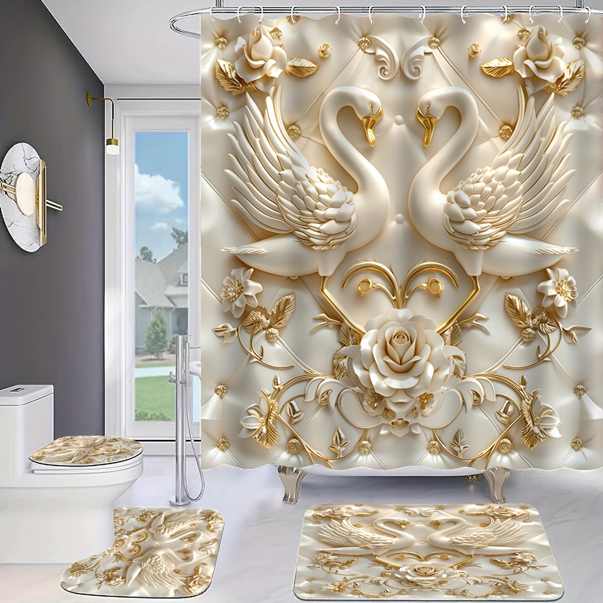 Elegant 3D Swans and Roses Lux - Zara Home Bathroom Set recensie en prijs