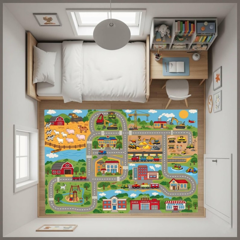 Cartoon City Street Traffic Ma - Home Bathroom Layout recensie en prijs