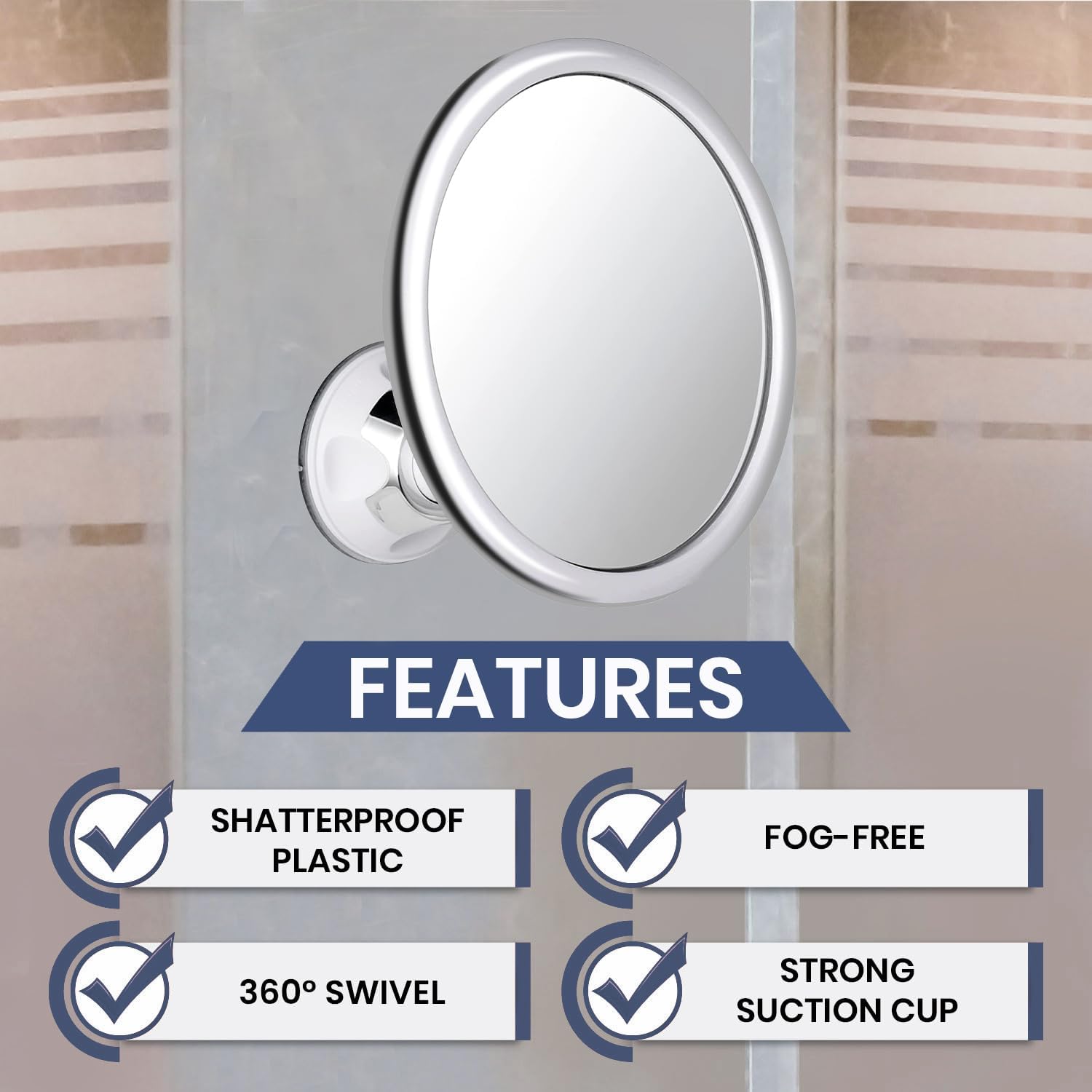 Fogless Makeup Bath Mirror Wit - Shaving Mirror Suction recensie en prijs