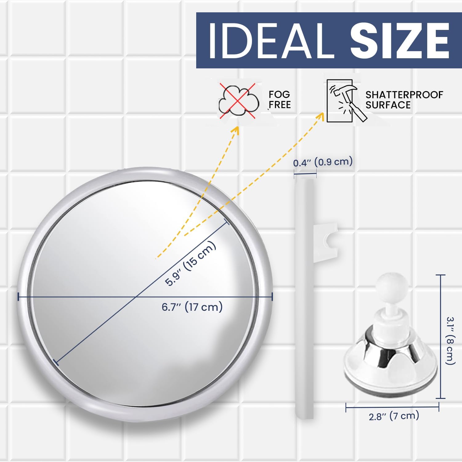 Fogless Makeup Bath Mirror Wit - Shaving Mirror Suction recensie en prijs