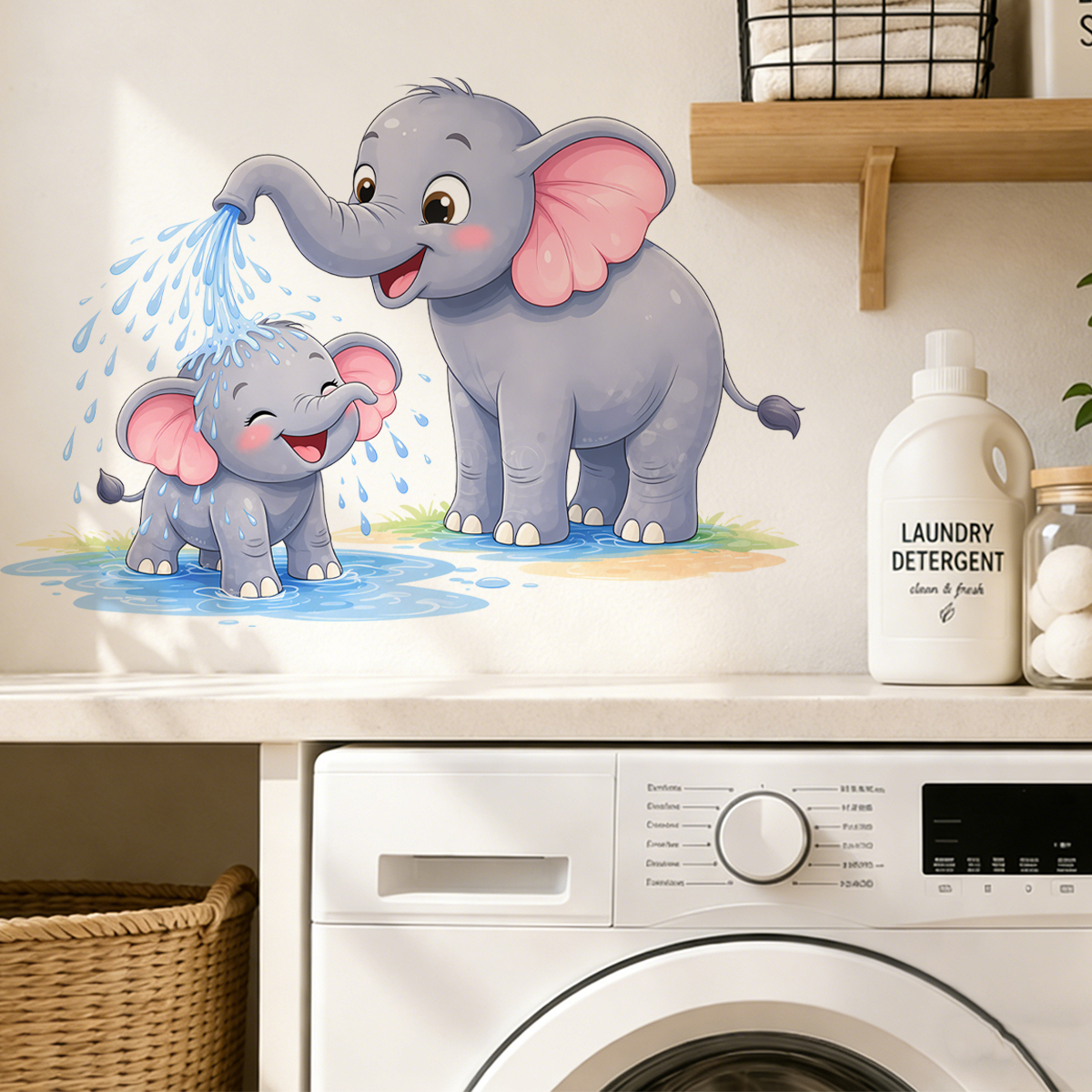 New Cartoon Elephant Wall Stic - Home Bathroom Layout recensie en prijs