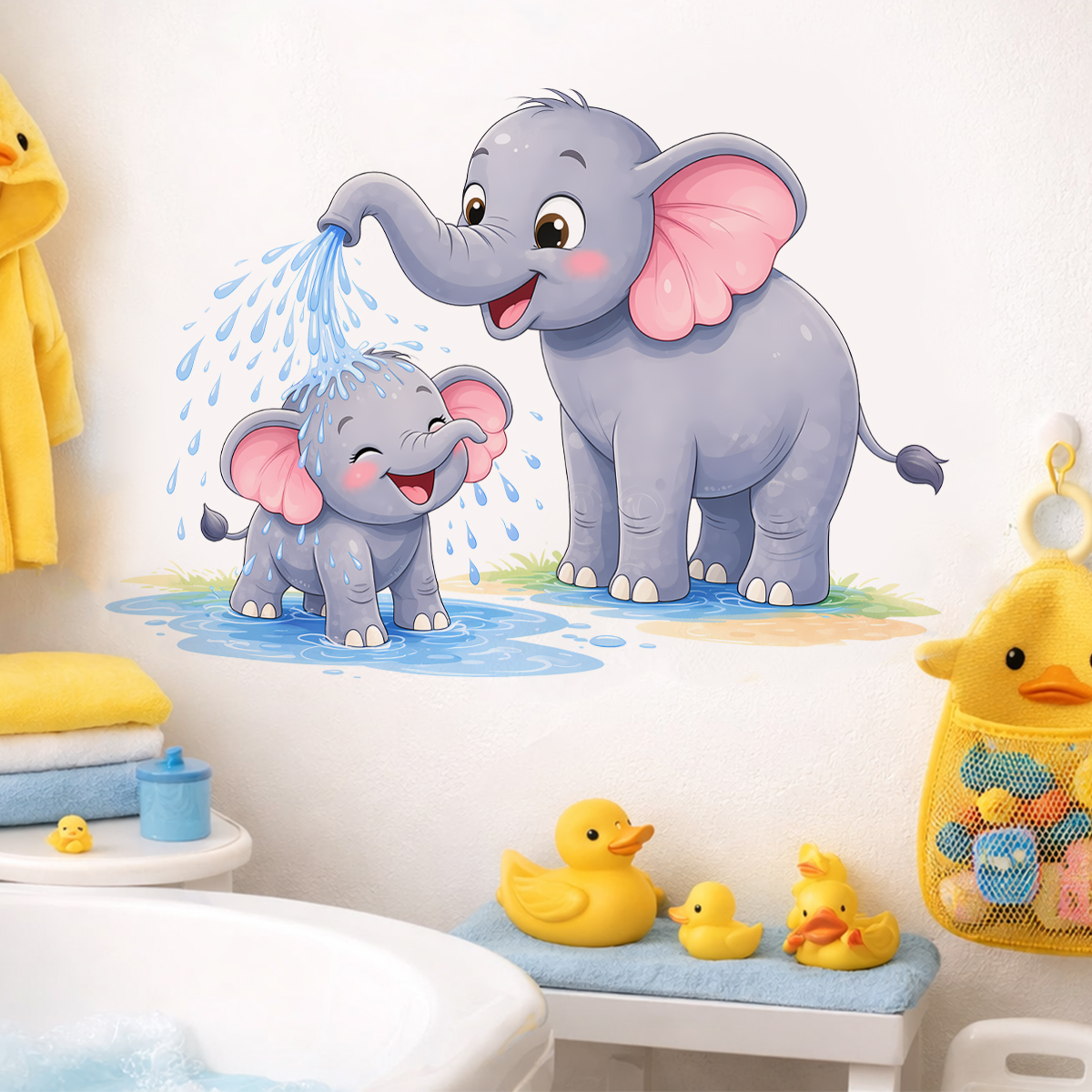 New Cartoon Elephant Wall Stic - Home Bathroom Layout recensie en prijs