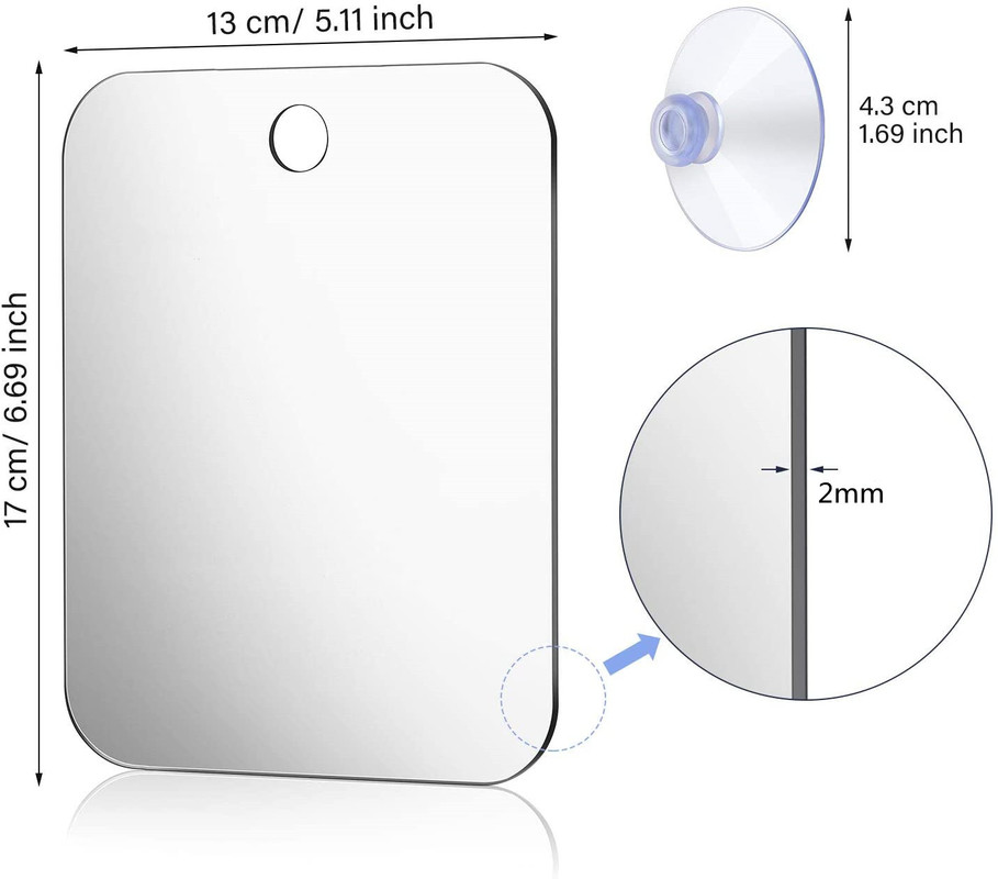 1pcs Acrylic Mirror With Wall  - Shaving Mirror Suction recensie en prijs
